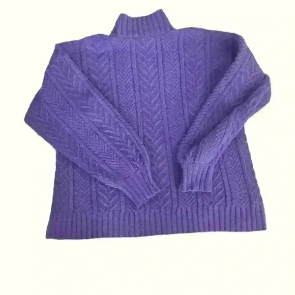 St. John Sportswear Womens Purple Wool Chunky Knit Turtleneck Sweater S - Picture 7 of 11